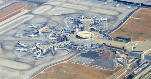 An aerial view of Ben Gurion airport in Tel Aviv.
