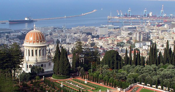 A view of Haifa Shrine and the city’s port.