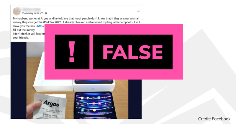 Debunk pic Argos iPad