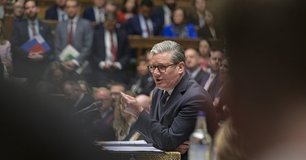 Sir Keir Starmer standing at the despatch box during Prime Minister's Questions