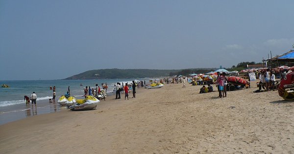 Calangute beach in Goa, India.