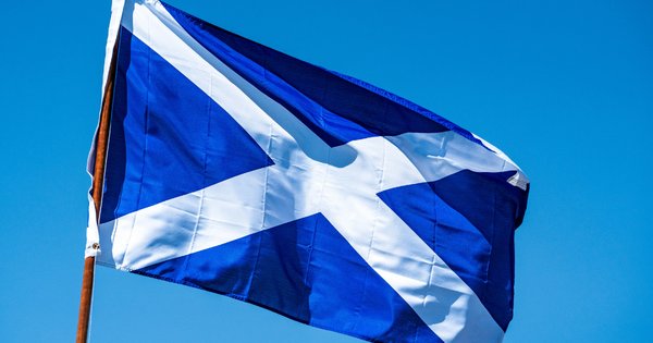 The flag of Scotland.